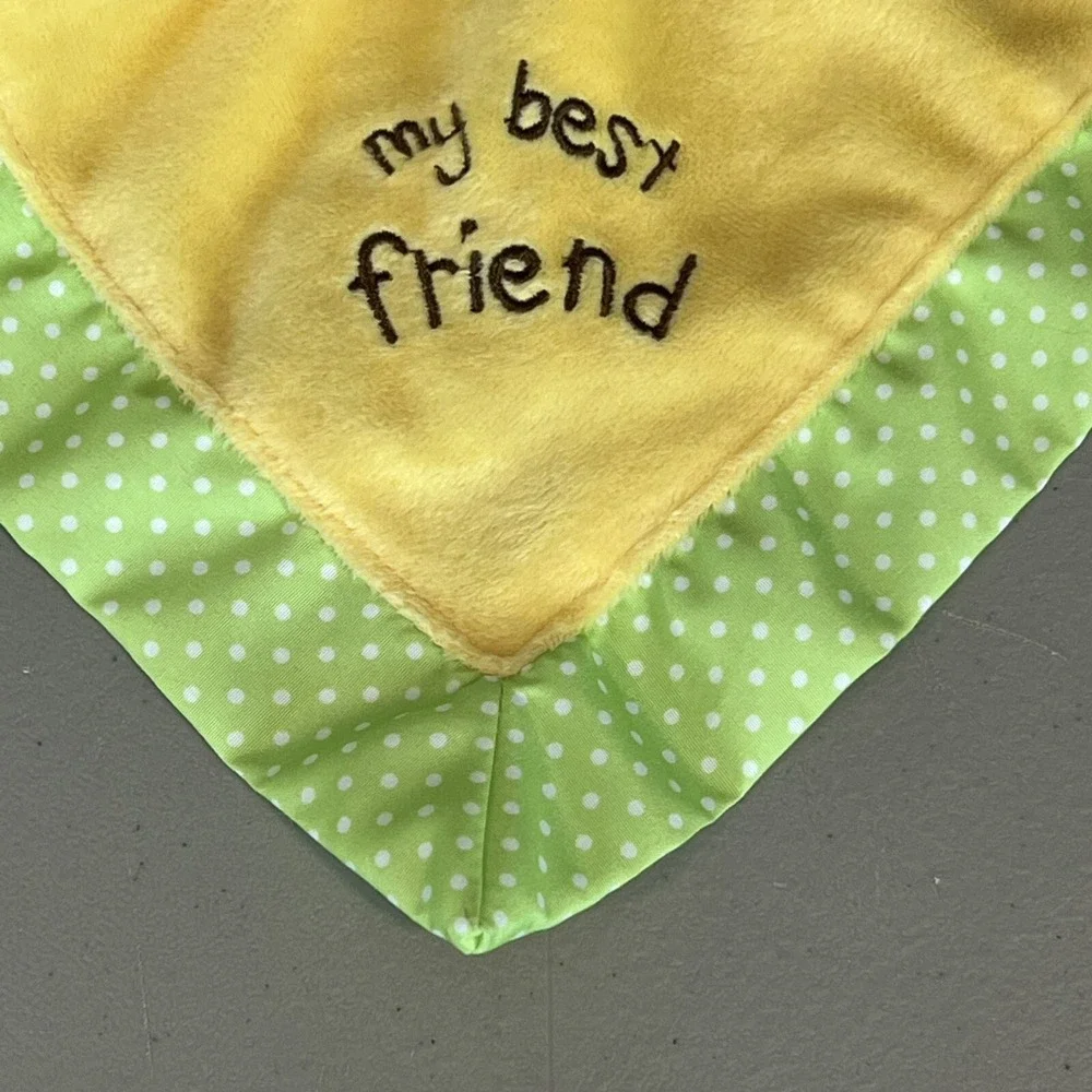 Garanimals My Best Friend Monkey Security Blanket Green Yellow Lovey Baby Plush